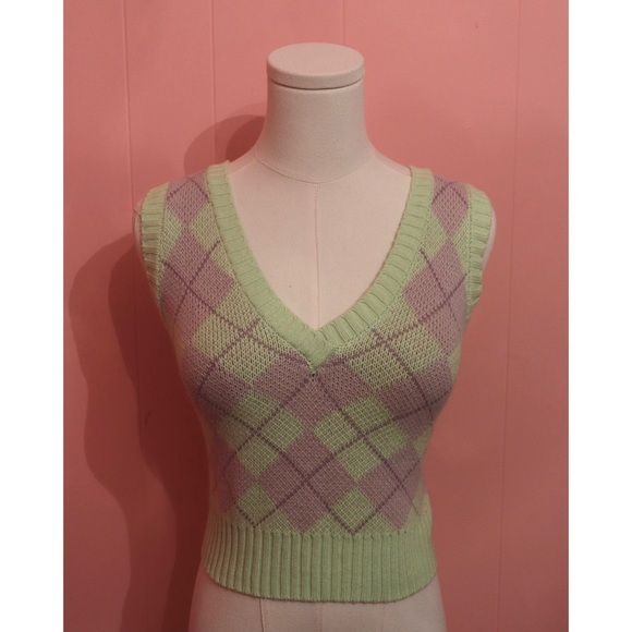 Light Green Knit Sweater - Picture 1 of 4